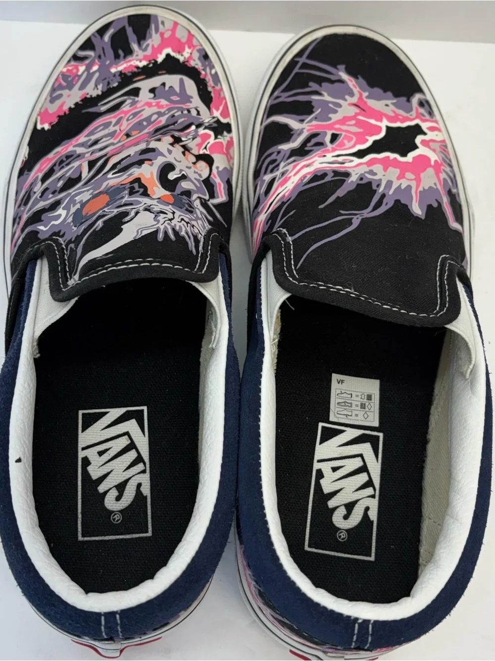 Vans Zap Skull Classic Slip On Glow In Dark Sneakers Shoes Black Men 6/W 7.5